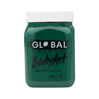 Global Colours Body Art Face Paint, Deep Green, 200ml, Each Each