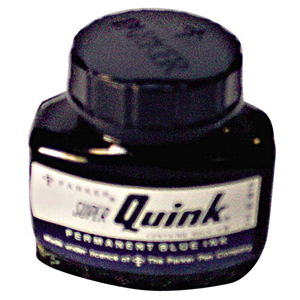 Parker Ink Bottle Quink, Permanent, Blue, Each Each