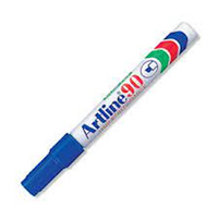 Artline 90 Permanent Marker, 5mm, Chisel Point, Blue, Each Loose