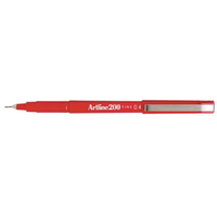Artline 200 Pen, Red, Fine Tip 0.4 mm 12/Box Box