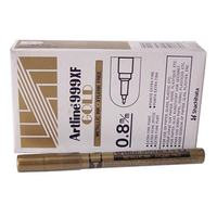 Artline 999 Permanent Marker, 0.8mm, Bullet Point, Gold, 12/Box Box