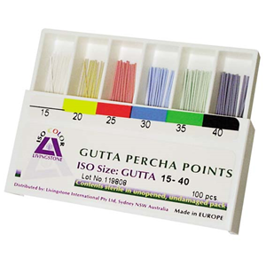 Livingstone Gutta Percha Points, Colour-Coded, ISO 15-40, 100 Points/Box Box