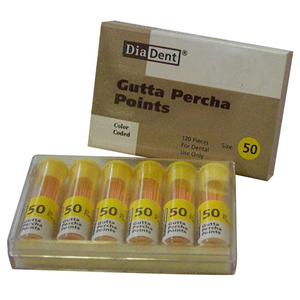 Diadent Gutta Percha Points, Colour-Coded, No. 75, 6 Vials/Pack, 120 Points/Pack Pack