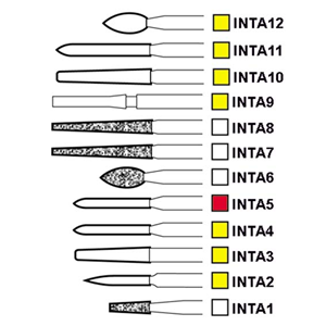 Intensiv A10 Berner Diamond Burs, #15, Friction Grip, Fine, Yellow, Each Each