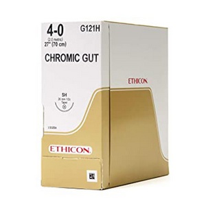 Johnsons and Johnsons Ethicon Surgical Chromic Gut Sutures, Undyed, 70cm, 4-0 SH, 26mm, 36/Box Box