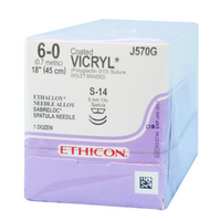 Coated Vicryl 6/0 2XS-14 45cm., J570G 12/Box Box