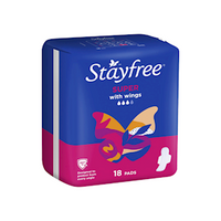 Stayfree Super with Wings Pads, 18 Pieces/Pack Pack