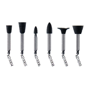 Kenda Titanium Pre-Polishing, No. 1006, 3 x 7mm, Small Point, Right Angle, Black, 6/Pack Pack