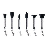 Kenda Titanium Pre-Polishing, No. 1008, 5 x 10mm, Large Point, Right Angle, Black, 6/Pack Pack