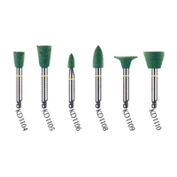 Kenda Titanium Diamond Superior Polishing, No. 1110, 9 x 8.5mm, Large Cup, Right Angle, Green, 6/Pack Pack