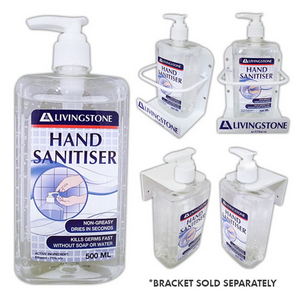 Livingstone Antibacterial Hand and All-Purpose Sanitising Gel, 75pct Ethanol Ethyl Alcohol with Pump Dispenser, No Colouring, 500ml, Each Each