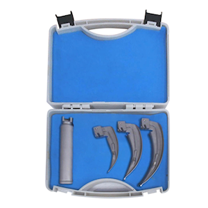 Laryngoscope Set, 3 Mackintosh Blades with Handle, Stainless Steel, Satin Finish Each