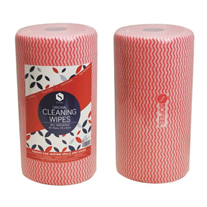 Sofeel Original Microfibre Heavy Duty Super Cleaning Wipes, 30cm Width, Perforated Every 50cm, HACCP, Red, 85 Cloths/Roll, 6 Rolls/Carton Carton