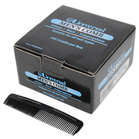 Universal Men's Comb Recyclable Polypropylene, 125mm Black, 100 Combs/Box Box