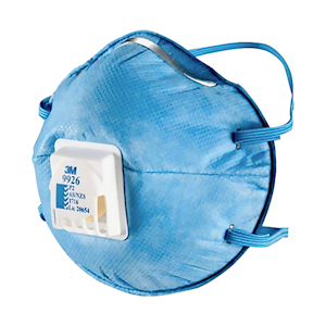 3M 9926ANZ Particulate Respirator, P2, Cupped with Nuisance Level and Acid Gas Relief, Valved, 10 Pieces/Box, 100 Pieces/Carton