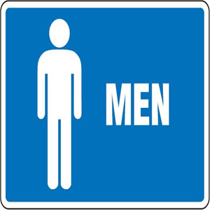 Sign 'Toilet Men' Metal 225X300mm Each
