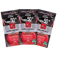 Out of Date, Ultra Protect Sunscreen Lotion SPF 50+, 10ml Sachet, 100pct Australian Made, Each, Price Discounted While Stocks last Each