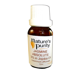 Natures Purity Jasmine Absolute 3pct In Jojoba Oil Jasminum Officinale 12mL, Each Bottle