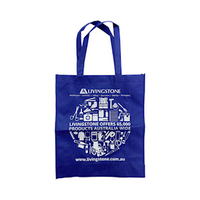 Livingstone Tote Bag, 35 x 41 x 11cm, 80gsm, Nonwoven, Eco-Friendly, Navy/White, Each Each