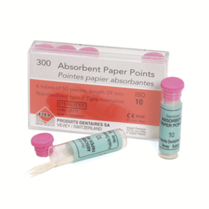 PD Absorbent Paper Points, ISO Size No. 55, Biodegradable, Sterile, Red, 50/Vial, 6 Vials/Pack Pack
