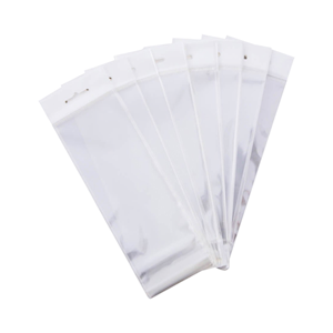 Hangsell Header Bags + Tape, 100 x 75mm, 35um, Acid Free Polypropylene, BOPP Film, Natural Clear, 100 Pieces/Pack Pack