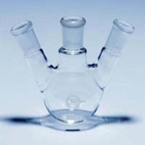 Round Bottle Flasks, 3 Necks Socket 14/23 Angled Socket 14/23 50ml Each