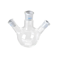 Flask, Round Bottom, 250ml, Three Neck, 24/29 Socket 19/26 Side Sockets, Borosilicate Glass, Each Each
