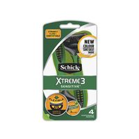 Schick Xtreme 3 Razors, Sensitive, Disposable, 4/Pack Pack