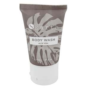 Sofeel Earth Body Wash, Biodegradable, Aloe Vera, 30ml Cap Top Bottles, 300/Carton Carton