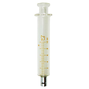 Livingstone Glass Syringe, 10ml, Luer Lock Metal Tip, Concentric Nozzle, Latex Free, Hypoallergenic, Each Each