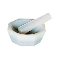 Mortar and Pestle, Agate, 45mm, Inner Diameter: 130mm Outer Diameter: 150mm, Set Each