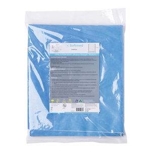 Softmed Sterilisation Wrap, 121 x 121cm, 47GSM, 100pct PP, Two Layer, Lightweight, Lint Free, Single-use, Blue/White, 24 Pieces/Pack, 2 Packs/Carton, 48 Pieces/Carton Carton