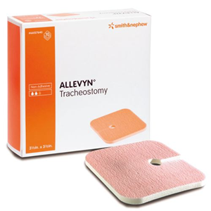 Allevyn Non-Adhesive Hydrocellular Tracheostomy Foam Dressings, 9 x 9cm, 10/Box Box