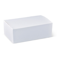 Detpak Cardboard Snack Box, 200(L) x 115(W) x 70(H) mm, Uncoated with Built-in Lid, Large, White, 400 Pieces/Carton
