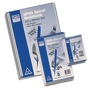 Notebook Spiral, Top Bound, 100 Pages 200x127 mm Each Each