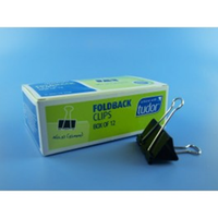 Tudor Foldback Clips, 51mm, 12/Box Box