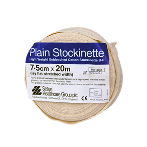 Seton Cotton Stockinette Bandage, 7.5cm, Lightweight, UK Made, 20 Metre Roll Each