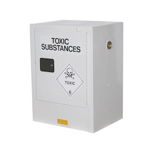Justrite Safety Storage Cabinets for Toxic Substances, 30 Litres, 800 x 595 x 465mm, 2 Shelves, 1 Door, White, Each Each
