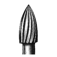 SSW 7104 Tungsten Carbide Burs, Flame Shape, ISO 254001 #14, Friction Grip Finishing, Made in UK, Each Each