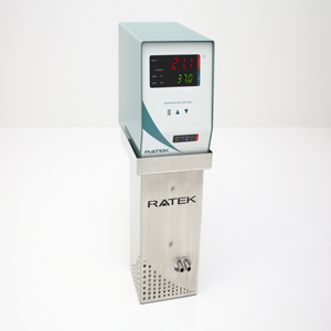 Ratek Precision Immersion Circulator, Temp. Range Ctrl -30degC to 100degC, Heating 1000w, Depth 200mm, Flow Rate 0-17L/min., Each Each