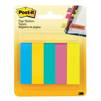 3M 670-5AU Post-It Page Markers, 12.7 x 44.4mm, Assorted Colours, 100 Sheets/Pad, 5 Pads/Pack Pack