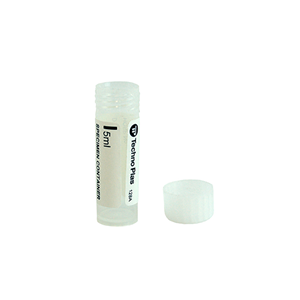 Techno Plas Flat Bottom Polypropylene Tube with Polyethylene Screw Cap, 5ml, Labelled, Natural Cap Separate, 200/Bag (MOQ 16 Bags)
