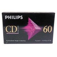 AUDIO CASSETTE PHILLIPS 60 MINUT. CD RECORD. EA Each