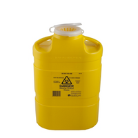 Fittank Needles Sharps Waste Collector, 8L Capacity, with Resealable Snap Top and Petal Insert, Yellow, Each Each