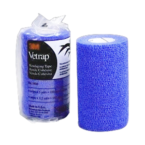 3M Vetrap Bandaging Tape, 10 cm by 4.5 meters stretched, colour Blue Each Each