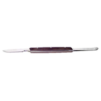 WestaDent Dental Wax Knife with Curved Spatula End, 1 x 17cm, Stainless Steel with Non-Slip Biodegradable Wooden Handle, Each Each