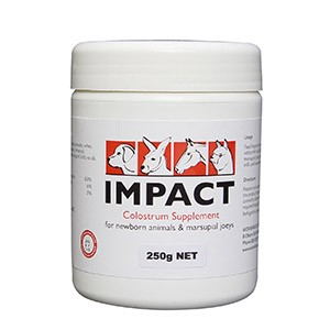 Wombaroo Impact Colostrum Supplement for newborn animals and marsupial joeys, 250 grams Each Each